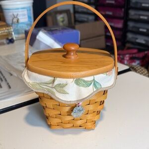 Longaberger 2001 Horizon of Hope Basket w/Wood lid,Liner,Protector and Tie-on